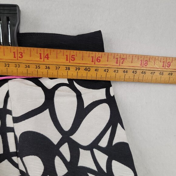 Robert Kitchen Black Ivory Abstract A-Line Skirt Size 10 - Picture 9 of 10